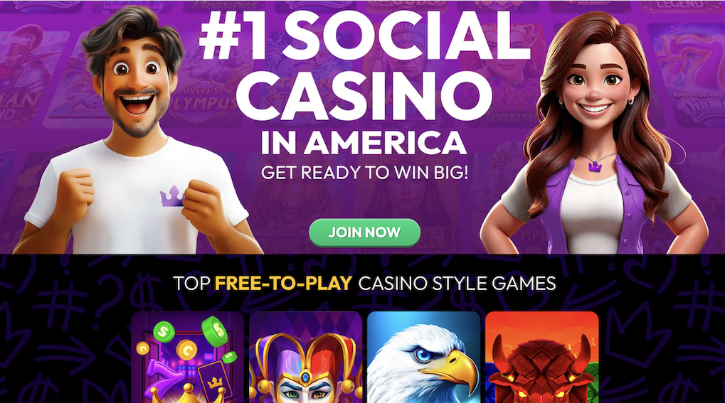 Crown Coins Social Casino Landing Page Screenshot
