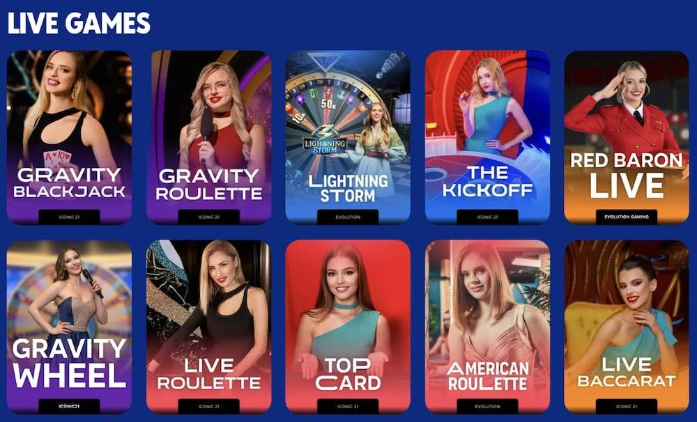 Live dealer games at MyPrize