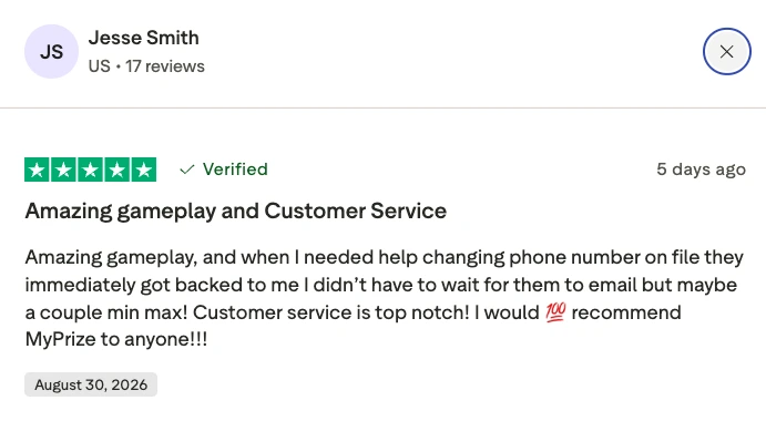 MyPrize user review