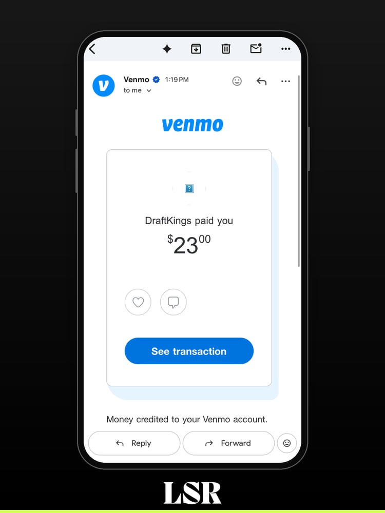 DraftKings Predictions Venmo withdrawal paid email
