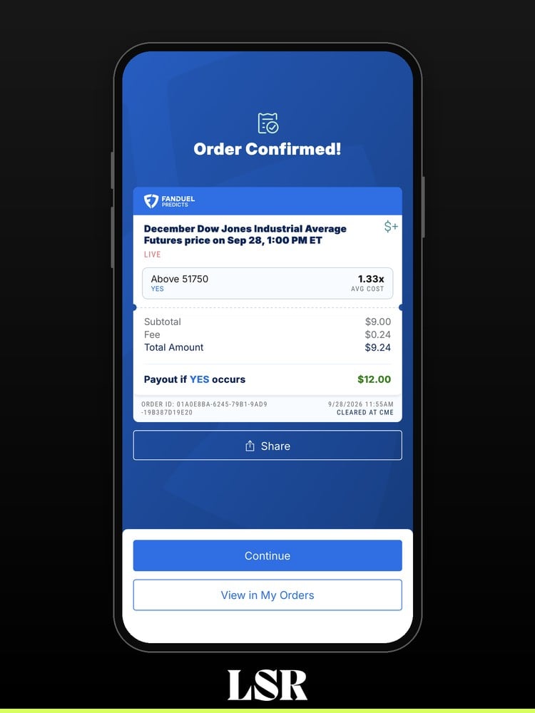 FanDuel Predicts Order Confirmation