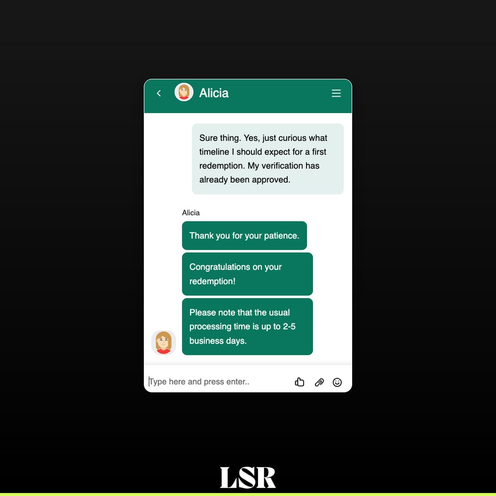 Lucky.Me - Live Chat Redemption Timeline