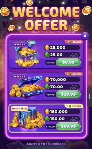 LuckyZino First-Purchase Welcome Bonus
