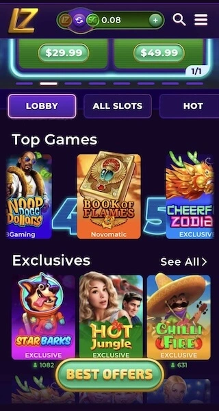 LuckyZino Homepage