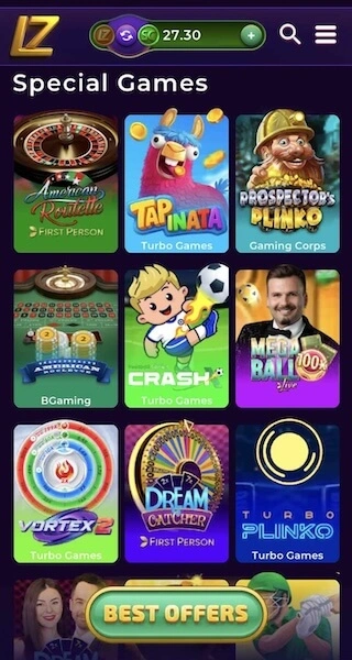 LuckyZino Special Games Section