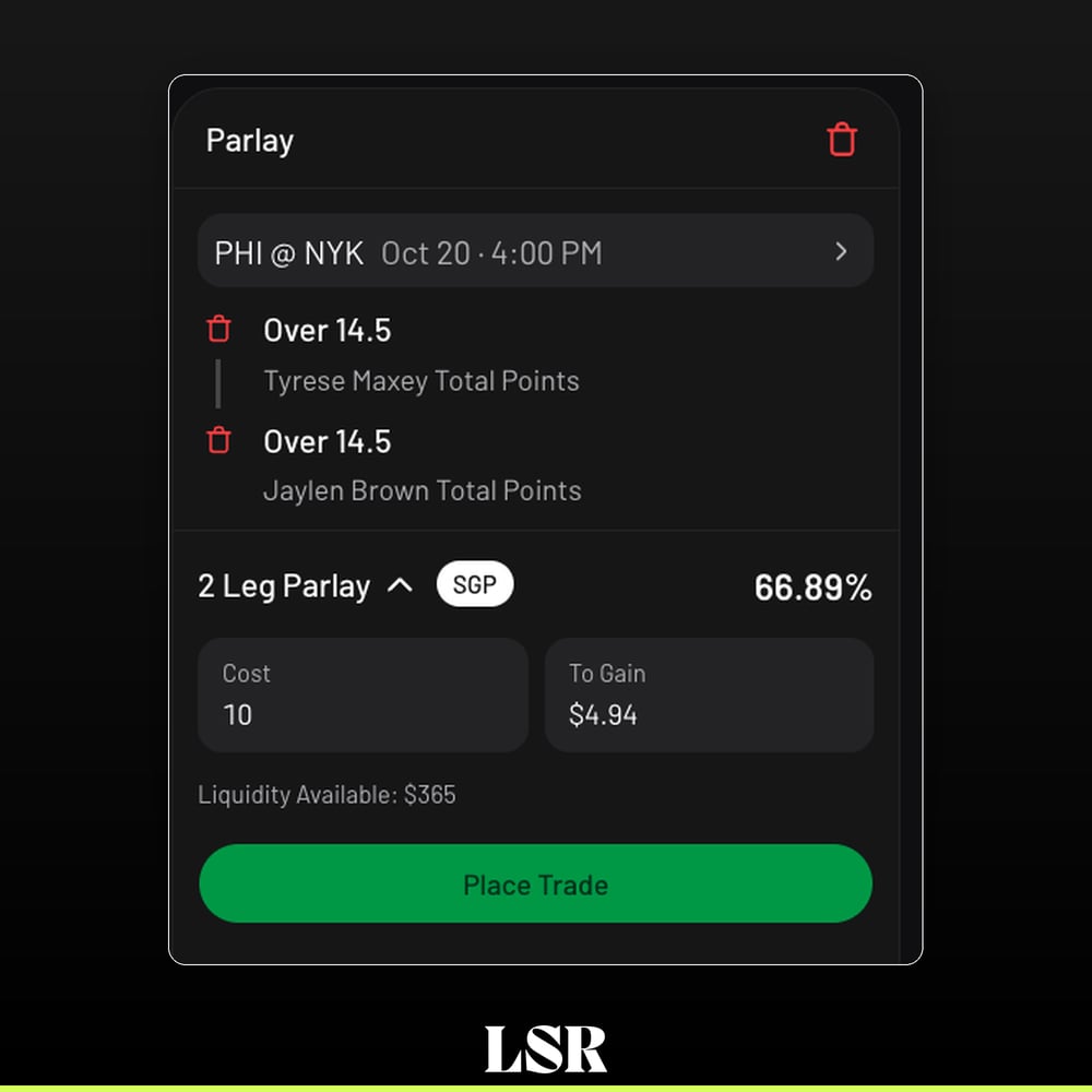ProphetX placing parlay