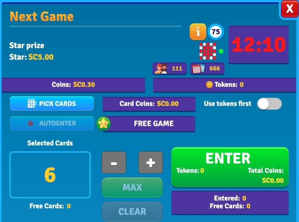 Pulsz Bingo game example