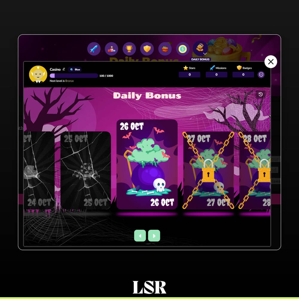 Spinsly Casino - Claiming Daily Bonus